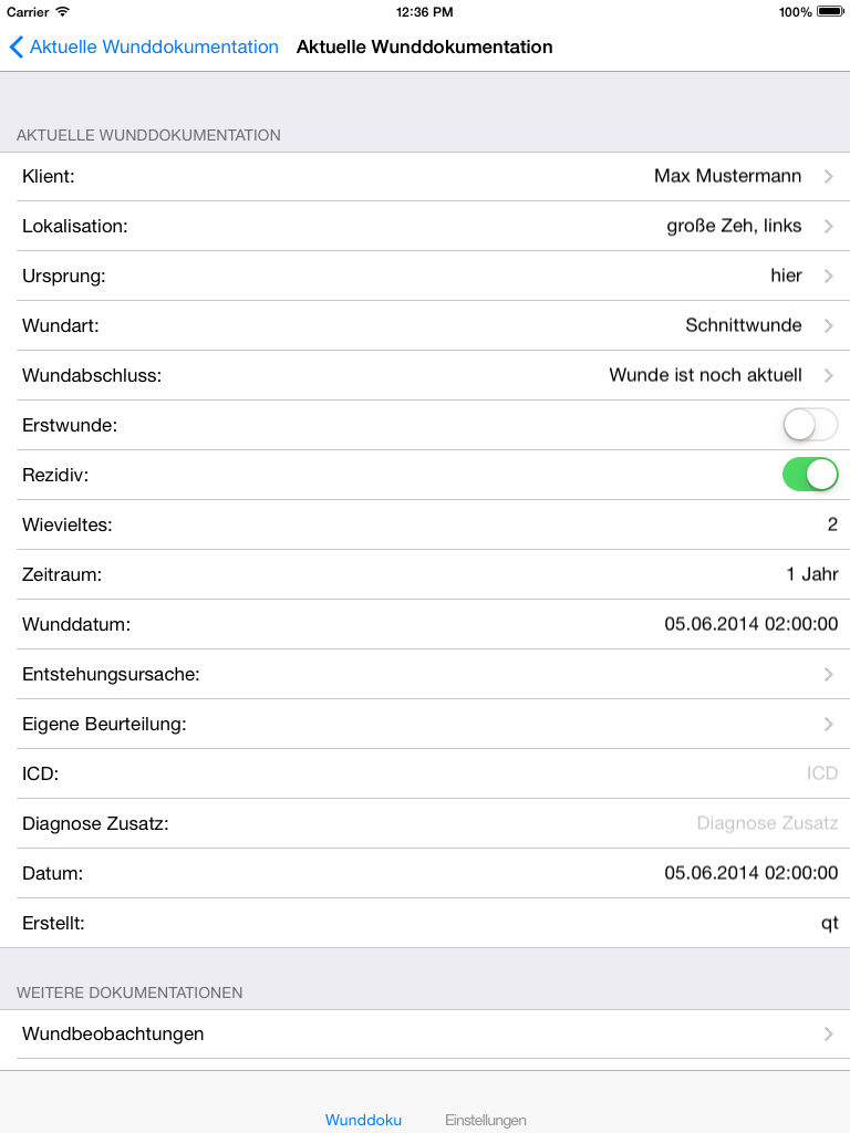  Mobile App zur Wunddokumentation 