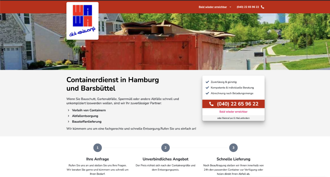 Entwicklung einer Verwaltungssoftware und Tourenmanagement für Abfallentsorger